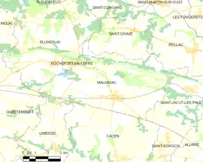 Poziția localității Malansac