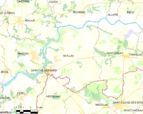 Poziția localității Nivillac