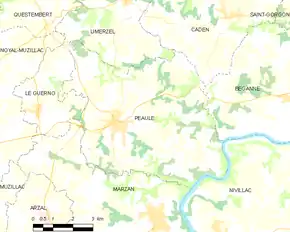 Poziția localității Péaule