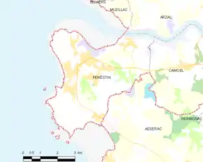 Poziția localității Pénestin