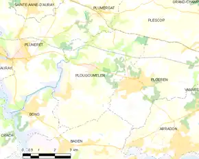 Poziția localității Plougoumelen
