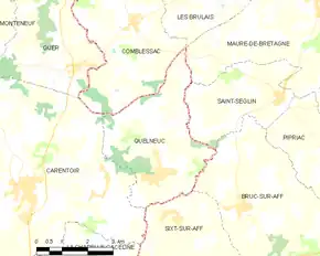 Poziția localității Quelneuc