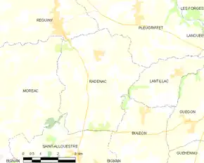 Poziția localității Radenac