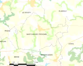 Poziția localității Saint-Caradec-Trégomel
