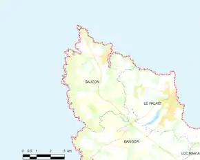 Poziția localității Sauzon