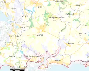 Poziția localității Surzur