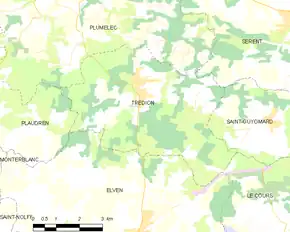 Poziția localității Trédion