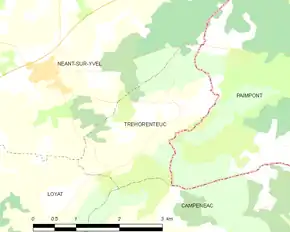 Poziția localității Tréhorenteuc