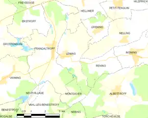 Poziția localității Léning