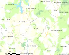 Poziția localității Achun