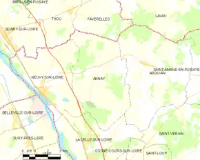 Poziția localității Annay