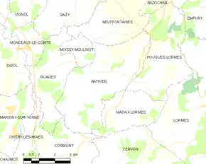 Poziția localității Anthien