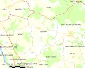 Poziția localității Arquian