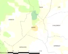 Poziția localității Asnan