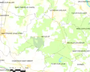 Poziția localității Azy-le-Vif