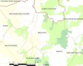 Poziția localității Bazoches