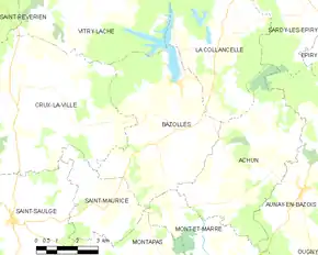 Poziția localității Bazolles