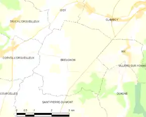 Poziția localității Breugnon