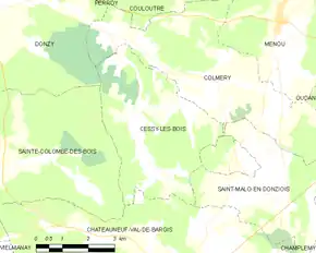 Poziția localității Cessy-les-Bois