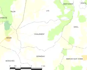 Poziția localității Challement