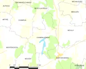 Poziția localității Champallement