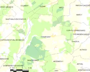 Poziția localității Champlemy