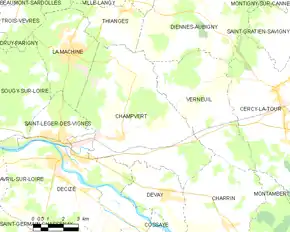 Poziția localității Champvert