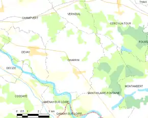 Poziția localității Charrin