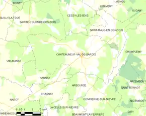 Poziția localității Châteauneuf-Val-de-Bargis