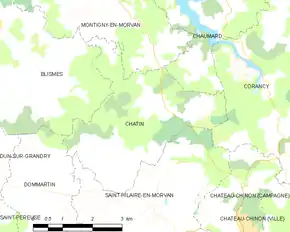 Poziția localității Châtin