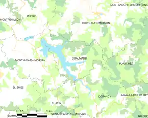 Poziția localității Chaumard