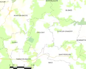Poziția localității Chougny