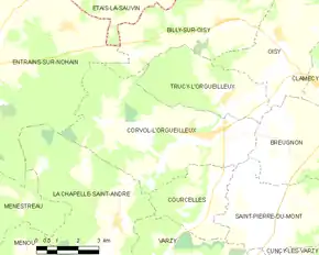 Poziția localității Corvol-l'Orgueilleux