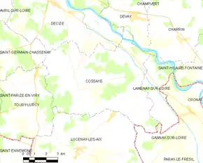 Poziția localității Cossaye