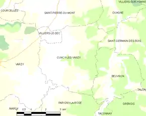 Poziția localității Cuncy-lès-Varzy