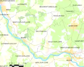 Poziția localității Druy-Parigny