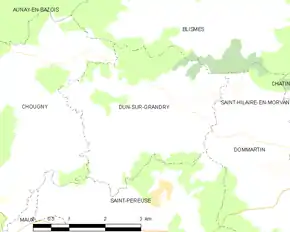 Poziția localității Dun-sur-Grandry