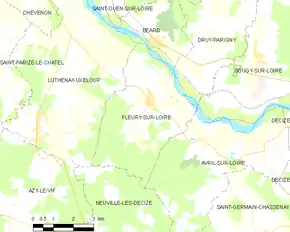 Poziția localității Fleury-sur-Loire
