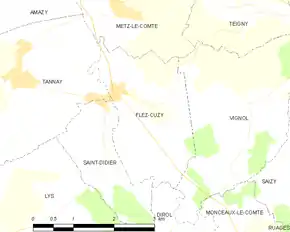 Poziția localității Flez-Cuzy