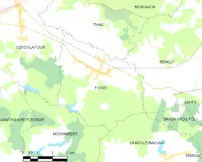 Poziția localității Fours