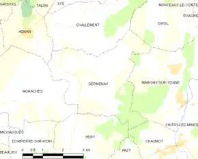 Poziția localității Germenay