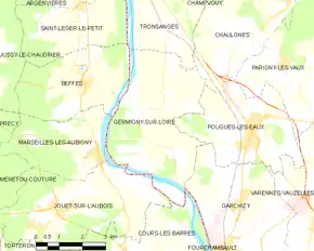 Poziția localității Germigny-sur-Loire