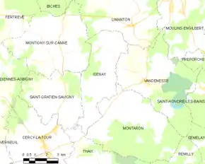 Poziția localității Isenay