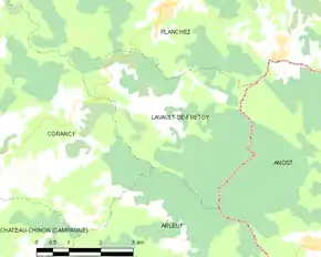 Poziția localității Lavault-de-Frétoy
