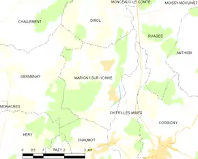 Poziția localității Marigny-sur-Yonne