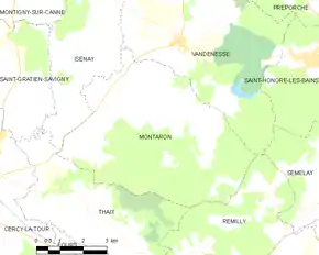 Poziția localității Montaron