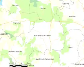 Poziția localității Montigny-sur-Canne