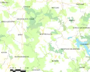 Poziția localității Montreuillon