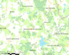 Poziția localității Montsauche-les-Settons
