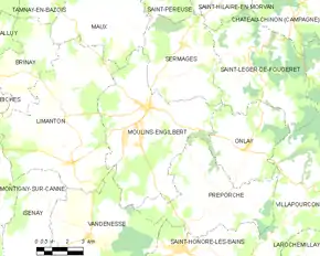 Poziția localității Moulins-Engilbert